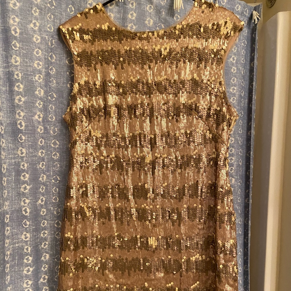 Adrianna p short gold dress